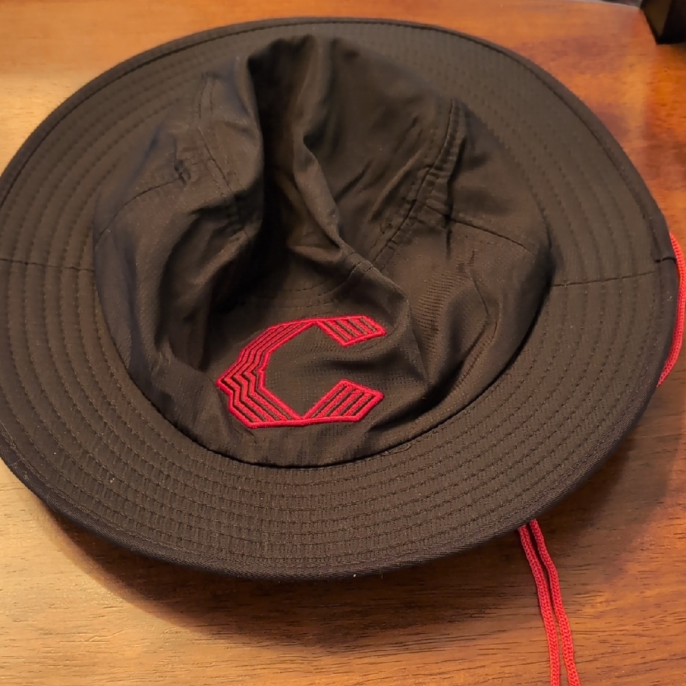Black Bucket Hat with CINCI Reds Logo